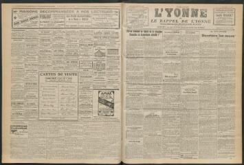 3 vues - L\'Yonne et le Rappel de l\'Yonne, organe démocratique du département, n° 287, mercredi 14 décembre 1927 (ouvre la visionneuse)