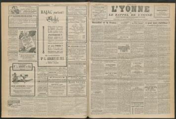 3 vues - L\'Yonne et le Rappel de l\'Yonne, organe démocratique du département, n° 288, jeudi 15 décembre 1927 (ouvre la visionneuse)