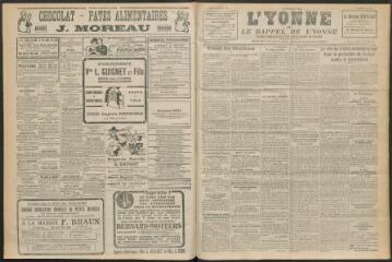 3 vues - L\'Yonne et le Rappel de l\'Yonne, organe démocratique du département, n° 291, lundi 19 décembre 1927 (ouvre la visionneuse)