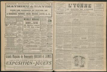 3 vues - L\'Yonne et le Rappel de l\'Yonne, organe démocratique du département, n° 295, samedi 24 décembre 1927 (ouvre la visionneuse)