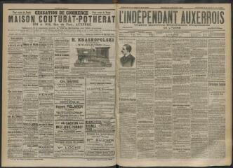 3 vues - L\'Indépendant auxerrois : organe quotidien républicain progressiste de l\'Yonne, n° 93, dimanche 20 avril et lundi 21 avril 1902 (ouvre la visionneuse)