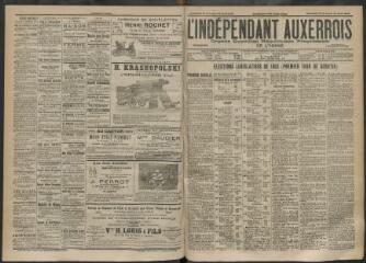 3 vues - L\'Indépendant auxerrois : organe quotidien républicain progressiste de l\'Yonne, n° 99, dimanche 27 avril et lundi 28 avril 1902 (ouvre la visionneuse)