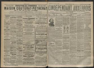 3 vues - L\'Indépendant auxerrois : organe quotidien républicain progressiste de l\'Yonne, n° 106, dimanche 4 mai et lundi 5 mai 1902 (ouvre la visionneuse)