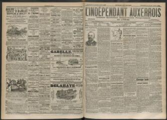 3 vues - L\'Indépendant auxerrois : organe quotidien républicain progressiste de l\'Yonne, n° 157, dimanche 6 juillet et lundi 7 juillet 1902 (ouvre la visionneuse)