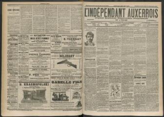 3 vues - L\'Indépendant auxerrois : organe quotidien républicain progressiste de l\'Yonne, n° 226, dimanche 28 septembre et lundi 29 septembre 1902 (ouvre la visionneuse)