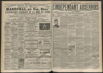 3 vues - L\'Indépendant auxerrois : organe quotidien républicain progressiste de l\'Yonne, n° 244, dimanche 19 octobre et lundi 20 octobre 1902 (ouvre la visionneuse)