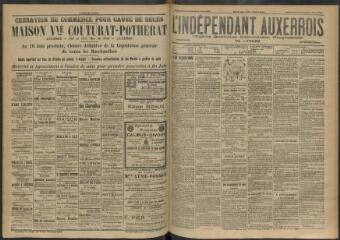 3 vues - L\'Indépendant auxerrois : organe quotidien républicain progressiste de l\'Yonne, n° 131, dimanche 7 juin et lundi 8 juin 1903 (ouvre la visionneuse)