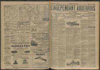 3 vues - L\'Indépendant auxerrois : organe quotidien républicain progressiste de l\'Yonne, n° 179, mercredi 5 août 1903 (ouvre la visionneuse)