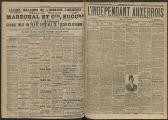 3 vues - L\'Indépendant auxerrois : organe quotidien républicain progressiste de l\'Yonne, n° 206, dimanche 6 septembre et lundi 7 septembre 1903 (ouvre la visionneuse)