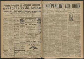 3 vues - L\'Indépendant auxerrois : organe républicain quotidien de l\'Yonne, n° 230, dimanche 4 octobre et lundi 5 octobre 1903 (ouvre la visionneuse)