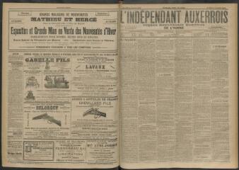 3 vues - L\'Indépendant auxerrois : organe républicain quotidien de l\'Yonne, n° 253, samedi 31 octobre 1903 (ouvre la visionneuse)
