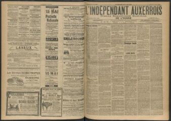 3 vues - L\'Indépendant auxerrois : organe républicain quotidien de l\'Yonne, n° 90, jeudi 18 avril 1907 (ouvre la visionneuse)