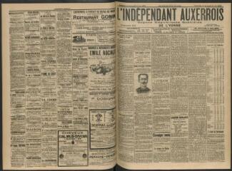 3 vues - L\'Indépendant auxerrois : organe républicain quotidien de l\'Yonne, n° 120, dimanche 23 mai et lundi 24 mai 1909 (ouvre la visionneuse)