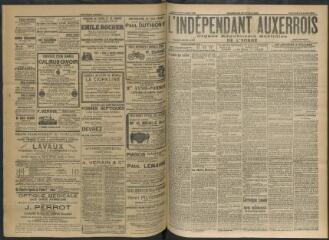 3 vues - L\'Indépendant auxerrois : organe républicain quotidien de l’Yonne, n° 173, mercredi 26 juillet 1911 (ouvre la visionneuse)