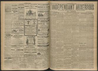 3 vues - L\'Indépendant auxerrois : organe républicain quotidien de l’Yonne, n° 209, vendredi 8 septembre 1911 (ouvre la visionneuse)