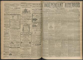 3 vues - L\'Indépendant auxerrois : organe républicain quotidien de l’Yonne, n° 215, vendredi 15 septembre 1911 (ouvre la visionneuse)