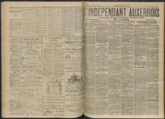 3 vues - L\'Indépendant auxerrois : organe républicain quotidien de l’Yonne, n° 219, mercredi 20 septembre 1911 (ouvre la visionneuse)
