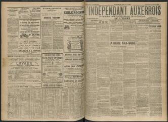 3 vues - L\'Indépendant auxerrois : organe républicain quotidien de l’Yonne, n° 237, mercredi 11 octobre 1911 (ouvre la visionneuse)