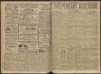 3 vues - L\'Indépendant auxerrois : organe républicain quotidien de l’Yonne, n° 252, samedi 28 octobre 1911 (ouvre la visionneuse)