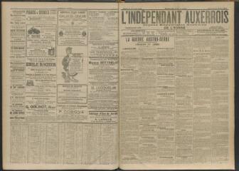 3 vues - L\'Indépendant auxerrois : organe républicain quotidien de l\'Yonne, n° 174, mercredi 29 juillet 1914 (ouvre la visionneuse)
