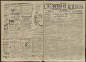 3 vues - L\'Indépendant auxerrois : organe républicain quotidien de l\'Yonne, n° 176, vendredi 31 juillet 1914 (ouvre la visionneuse)