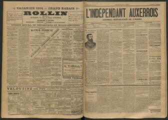 3 vues - L\'Indépendant auxerrois : journal républicain de l\'Yonne, n° 119, mardi 21 août 1894 (ouvre la visionneuse)