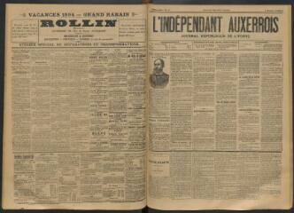 3 vues - L\'Indépendant auxerrois : journal républicain de l\'Yonne, n° 121, samedi 25 août 1894 (ouvre la visionneuse)