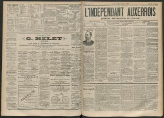 3 vues - L\'Indépendant auxerrois : journal républicain de l\'Yonne, n° 130, lundi 10 septembre 1894 (ouvre la visionneuse)