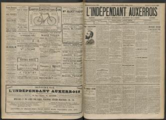 3 vues - L\'Indépendant auxerrois : journal républicain de l\'Yonne, n° 225, samedi 31 octobre 1896 (ouvre la visionneuse)