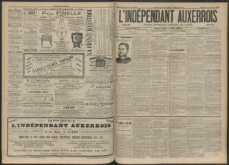 3 vues - L\'Indépendant auxerrois : journal républicain de l\'Yonne, n° 231, samedi 7 novembre 1896 (ouvre la visionneuse)