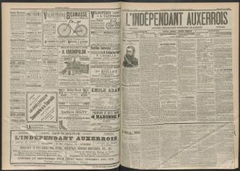 3 vues - L\'Indépendant auxerrois : journal républicain quotidien de l\'Yonne, n° 130, mercredi 8 juin 1898 (ouvre la visionneuse)