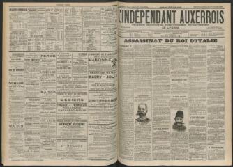 3 vues - L\'Indépendant auxerrois : organe quotidien républicain progressiste de l\'Yonne, n° 174, dimanche 29 juillet et lundi 30 juillet 1900 (ouvre la visionneuse)