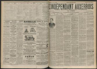3 vues - L\'Indépendant auxerrois : organe quotidien républicain progressiste de l\'Yonne, n° 231, samedi 6 octobre 1900 (ouvre la visionneuse)