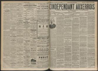 3 vues - L\'Indépendant auxerrois : organe quotidien républicain progressiste de l\'Yonne, n° 232, dimanche 7 octobre et lundi 8 octobre 1900 (ouvre la visionneuse)