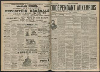 3 vues - L\'Indépendant auxerrois : organe quotidien républicain progressiste de l\'Yonne, n° 235, jeudi 11 octobre 1900 (ouvre la visionneuse)