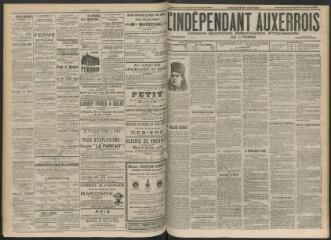3 vues - L\'Indépendant auxerrois : organe quotidien républicain progressiste de l\'Yonne, n° 238, dimanche 14 octobre et lundi 15 octobre 1900 (ouvre la visionneuse)