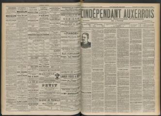 3 vues - L\'Indépendant auxerrois : organe quotidien républicain progressiste de l\'Yonne, n° 244, dimanche 21 octobre et lundi 22 octobre 1900 (ouvre la visionneuse)