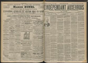 3 vues - L\'Indépendant auxerrois : organe quotidien républicain progressiste de l\'Yonne, n° 261, dimanche 11 novembre et lundi 12 novembre 1900 (ouvre la visionneuse)