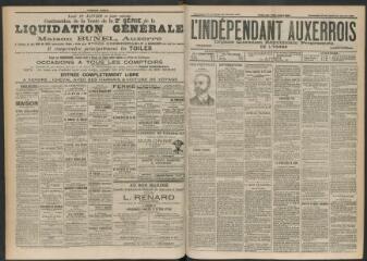 3 vues - L\'Indépendant auxerrois : organe quotidien républicain progressiste de l\'Yonne, n° 23, dimanche 27 janvier et lundi 28 janvier 1901 (ouvre la visionneuse)
