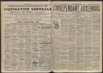 3 vues - L\'Indépendant auxerrois : organe quotidien républicain progressiste de l\'Yonne, n° 52, dimanche 3 mars et lundi 4 mars 1901 (ouvre la visionneuse)