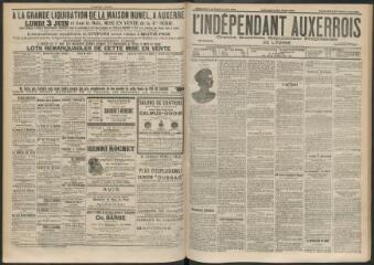 3 vues - L\'Indépendant auxerrois : organe quotidien républicain progressiste de l\'Yonne, n° 127, dimanche 2 juin et lundi 3 juin 1901 (ouvre la visionneuse)