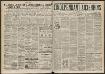 3 vues - L\'Indépendant auxerrois : organe quotidien républicain progressiste de l\'Yonne, n° 139, dimanche 16 juin et lundi 17 juin 1901 (ouvre la visionneuse)