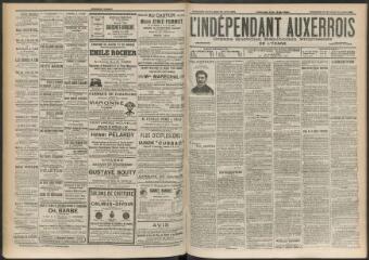 3 vues - L\'Indépendant auxerrois : organe quotidien républicain progressiste de l\'Yonne, n° 196, dimanche 25 août et lundi 26 août 1901 (ouvre la visionneuse)