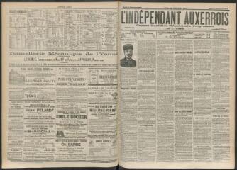 3 vues - L\'Indépendant auxerrois : organe quotidien républicain progressiste de l\'Yonne, n° 203, mardi 3 septembre 1901 (ouvre la visionneuse)