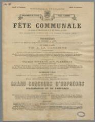 3 vues  - Fête communale. En souvenir de l\'affranchissement de la ville d\'Auxerre, en 1223. Les samedi 2, dimanche 3 et lundi 4 août 1879. (ouvre la visionneuse)